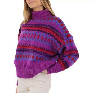 RAG & BONE Willow Fair Isle Wool Turtleneck Sweater XL